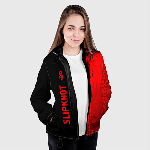 Женская куртка Slipknot - red gradient по-вертикали / 3D-Черный – фото 3