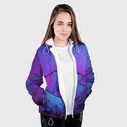 Куртка с капюшоном женская Горы под звездным небом, цвет: 3D-белый — фото 2