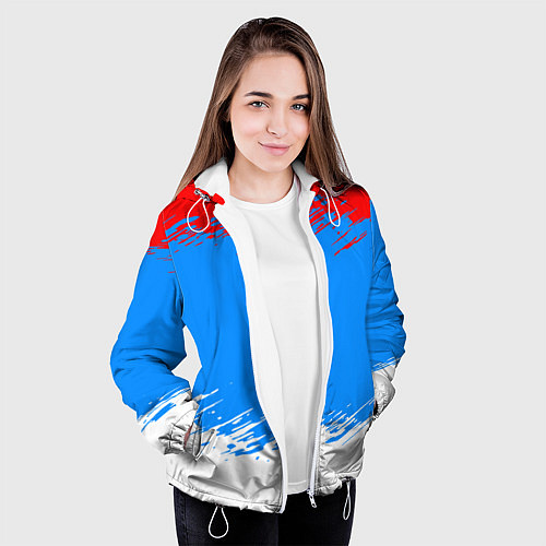 Женская куртка Патриот - флаг / 3D-Белый – фото 3
