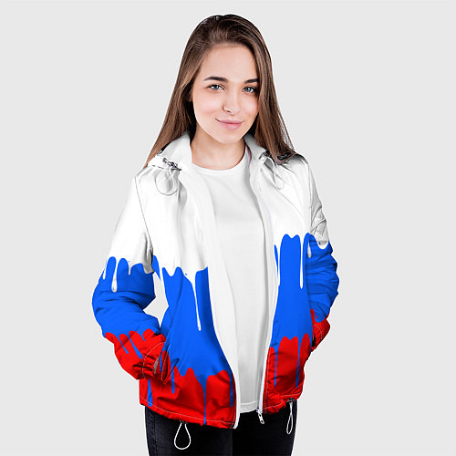 Женская куртка Патриот - флаг / 3D-Белый – фото 3