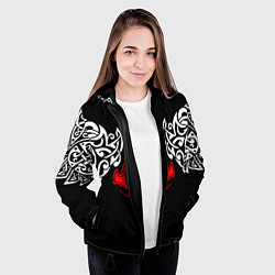 Куртка с капюшоном женская Силуэт ворона - Aссасинс Крид, цвет: 3D-черный — фото 2