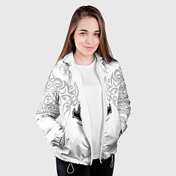 Куртка с капюшоном женская Ассасин Крид - узор ворон, цвет: 3D-белый — фото 2