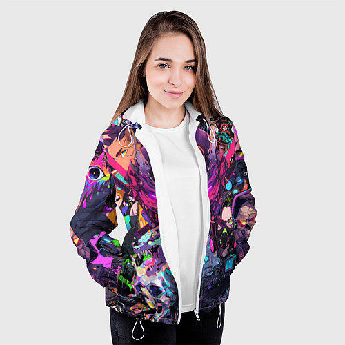 Женская куртка Стиль Cyberpunk / 3D-Белый – фото 3