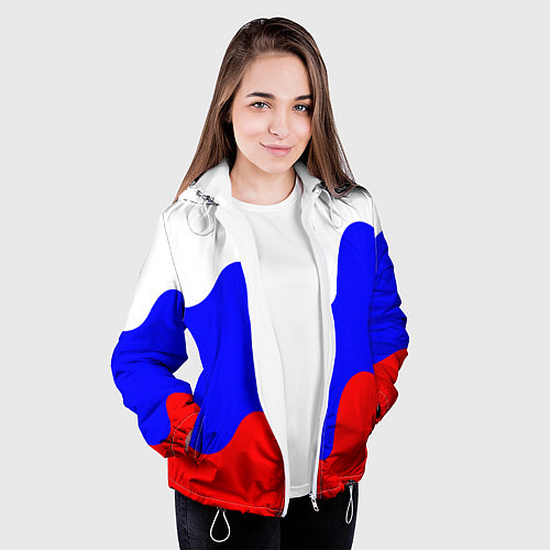 Женская куртка Патриот - флаг / 3D-Белый – фото 3