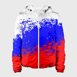 Куртка с капюшоном женская Патриот - флаг, цвет: 3D-белый