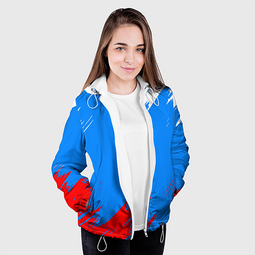Женская куртка Патриот Россия - флаг / 3D-Белый – фото 3