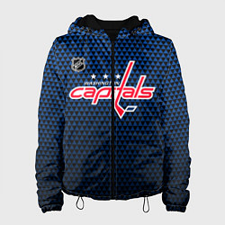 Куртка с капюшоном женская Вашингтон Кэпиталз - синий градиент, цвет: 3D-черный