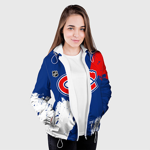 Женская куртка Монреаль Канадиенс - брызги краски / 3D-Белый – фото 3