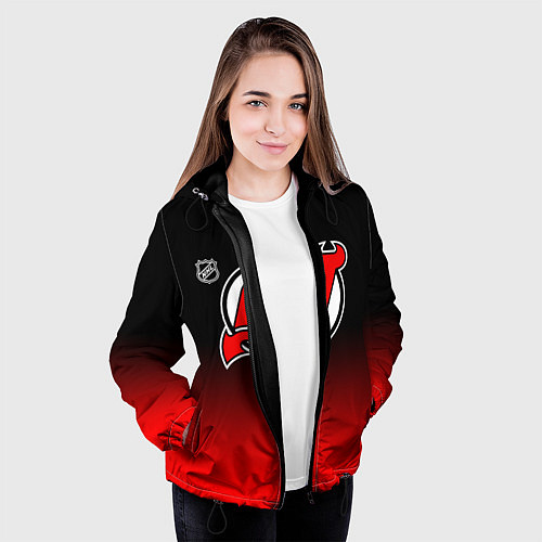 Женская куртка Нью Джерси Девилз - градиент / 3D-Черный – фото 3