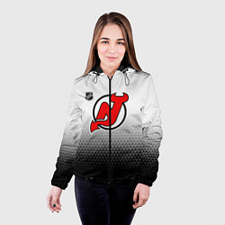 Куртка с капюшоном женская Нью Джерси Девилз - из белого в черный, цвет: 3D-черный — фото 2