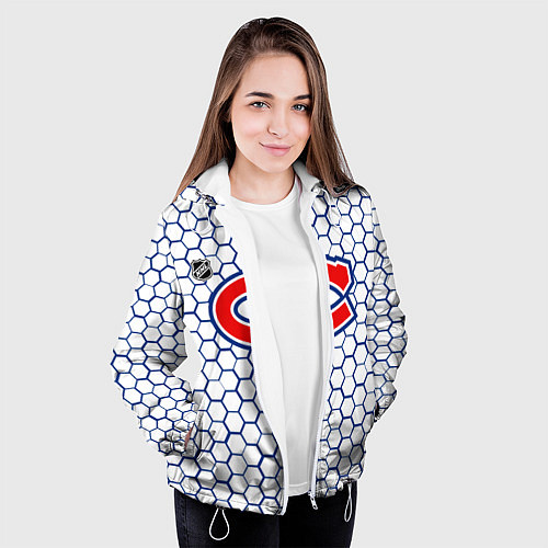 Женская куртка Монреаль Канадиенс - белые соты / 3D-Белый – фото 3