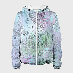 Куртка с капюшоном женская Скетч японские дорамы, цвет: 3D-белый