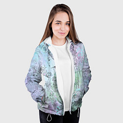Куртка с капюшоном женская Скетч японские дорамы, цвет: 3D-белый — фото 2