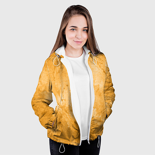 Женская куртка Абстракция - bright yellow / 3D-Белый – фото 3