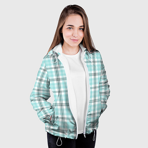 Женская куртка Checkered light blue / 3D-Белый – фото 3