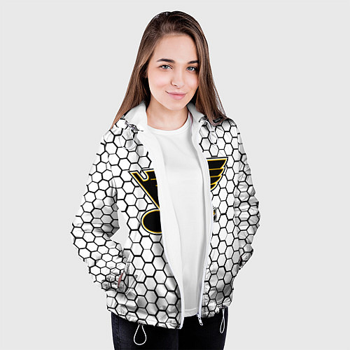 Женская куртка Сент Луис Блюз - белые соты / 3D-Белый – фото 3