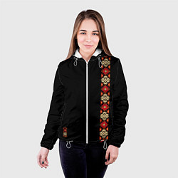 Куртка с капюшоном женская Русь славянские традиции и культура, цвет: 3D-белый — фото 2