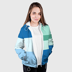 Куртка с капюшоном женская Мятное небо колор-блок, цвет: 3D-белый — фото 2