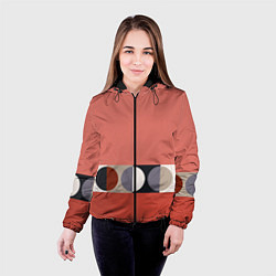 Куртка с капюшоном женская Луна Малевича розовый томат, цвет: 3D-черный — фото 2