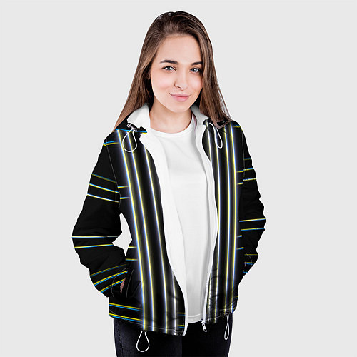 Женская куртка Neon yellow blue white / 3D-Белый – фото 3