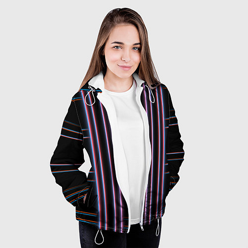 Женская куртка Neon red blue black / 3D-Белый – фото 3