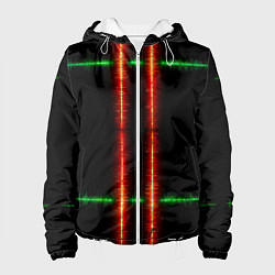 Женская куртка Color black green red lines
