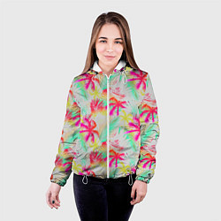 Куртка с капюшоном женская Palm yellow pink, цвет: 3D-белый — фото 2