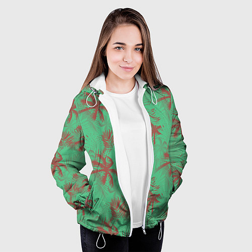 Женская куртка Palm brown turquoise / 3D-Белый – фото 3