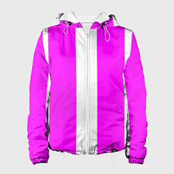 Куртка с капюшоном женская Color white pink line, цвет: 3D-белый
