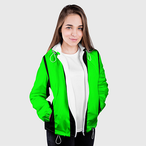Женская куртка Color green black line / 3D-Белый – фото 3