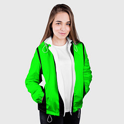 Куртка с капюшоном женская Color green black line, цвет: 3D-белый — фото 2