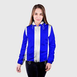 Куртка с капюшоном женская Color white blue line, цвет: 3D-белый — фото 2