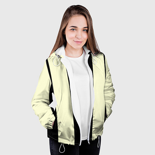 Женская куртка Color black beige line / 3D-Белый – фото 3