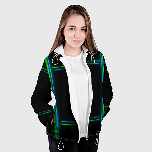 Женская куртка Neon green light blue / 3D-Белый – фото 3