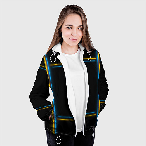Женская куртка Neon yellow light blue / 3D-Белый – фото 3