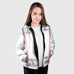 Куртка с капюшоном женская Neon white orange blue, цвет: 3D-черный — фото 2