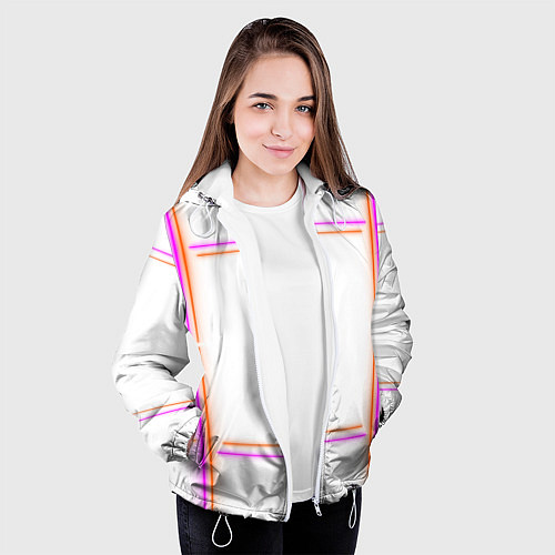 Женская куртка Neon white orange pink / 3D-Белый – фото 3