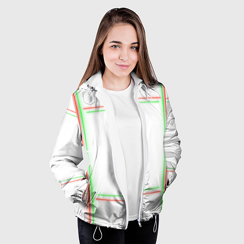 Женская куртка Neon light green red / 3D-Белый – фото 3