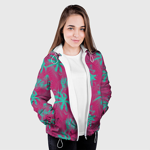 Женская куртка Palm pink light blue / 3D-Белый – фото 3