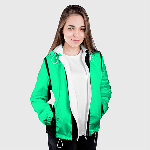 Женская куртка Color turquoise black line / 3D-Белый – фото 3