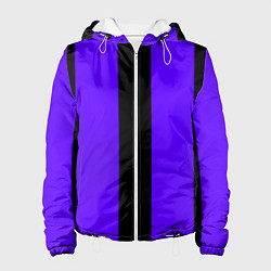 Куртка с капюшоном женская Color purple black stripes, цвет: 3D-белый