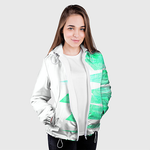 Женская куртка Color white light blue strip / 3D-Белый – фото 3