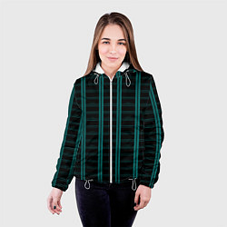 Куртка с капюшоном женская Color blue dark stripe, цвет: 3D-белый — фото 2