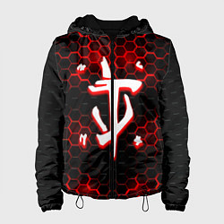 Куртка с капюшоном женская Doom огненная броня лого, цвет: 3D-черный