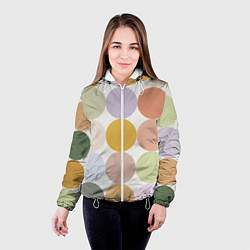 Куртка с капюшоном женская Цветочный горошек, цвет: 3D-белый — фото 2