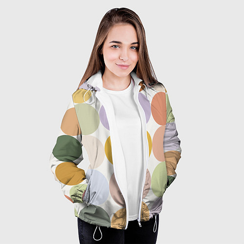 Женская куртка Цветочный горошек / 3D-Белый – фото 3