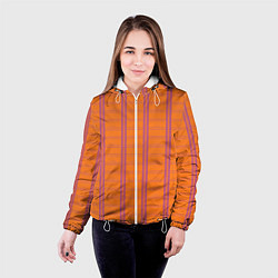 Куртка с капюшоном женская Color orange cage, цвет: 3D-белый — фото 2