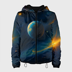 Куртка с капюшоном женская Пространство Вселенной, цвет: 3D-черный