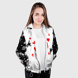 Куртка с капюшоном женская Doom лого камуфляж текстура, цвет: 3D-белый — фото 2