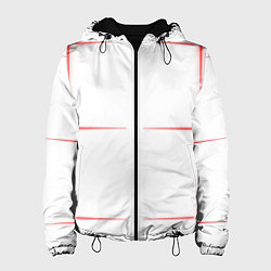 Куртка с капюшоном женская Color white red stripes, цвет: 3D-черный